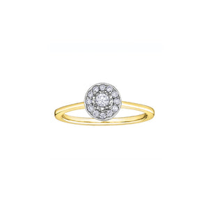 030504 10KT Yellow & White Gold .19CT TW Diamond Ring