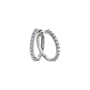 151162 10KT White Gold .50CT TW Diamond Hoop Earrings