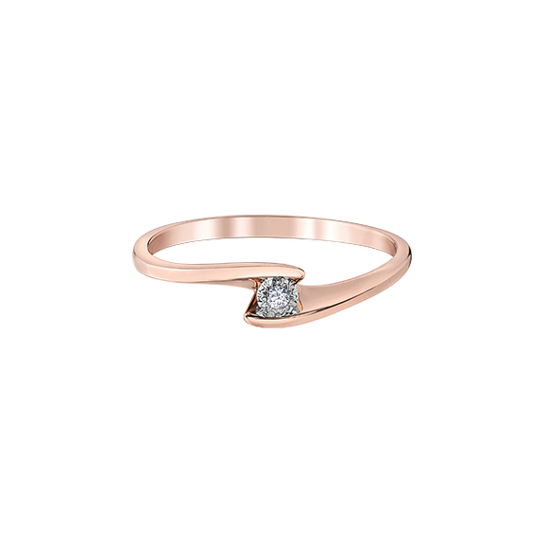 030218 10KT Rose Gold .15CT TW Diamond Ring