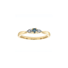 Load image into Gallery viewer, 060287 10KT Yellow Gold Sapphire &amp; Diamond Birthstone Ring With Rhodium Enhanced Top
