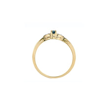 Load image into Gallery viewer, 060287 10KT Yellow Gold Sapphire &amp; Diamond Birthstone Ring With Rhodium Enhanced Top
