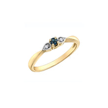 Load image into Gallery viewer, 060287 10KT Yellow Gold Sapphire &amp; Diamond Birthstone Ring With Rhodium Enhanced Top
