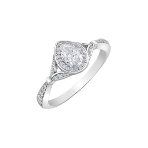 020039 14KT White Gold .60ct tw Pear Diamond Ring