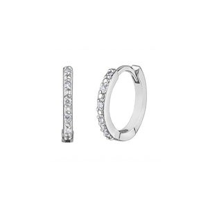 151067 10KT White Gold and .05TW Diamond Huggie Earrings