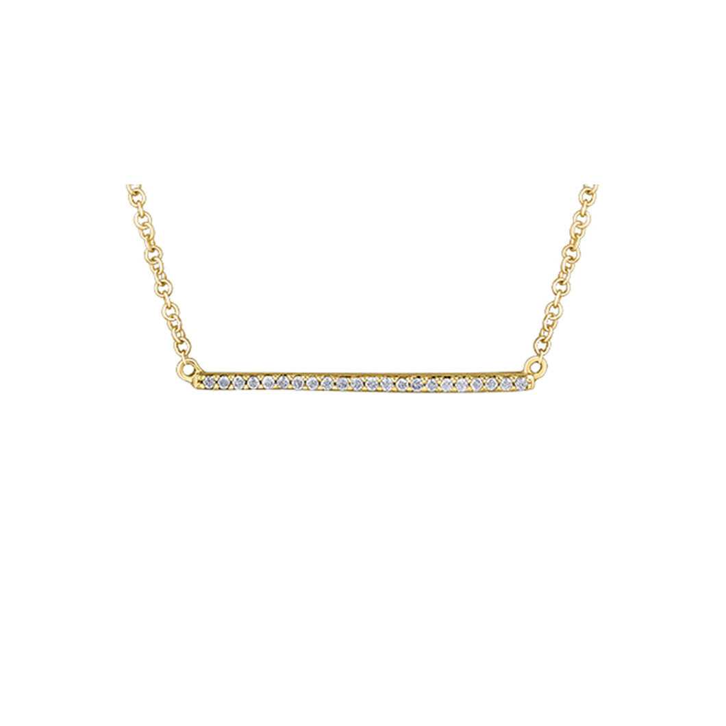 141561 10KT Yellow Gold and .05CT TW Diamond Bar Pendant