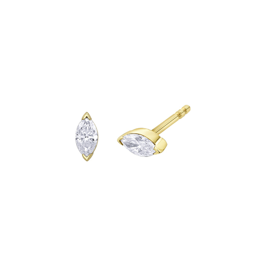 151212 10K Yellow Gold .20CT TW Marquis Diamond Earrings