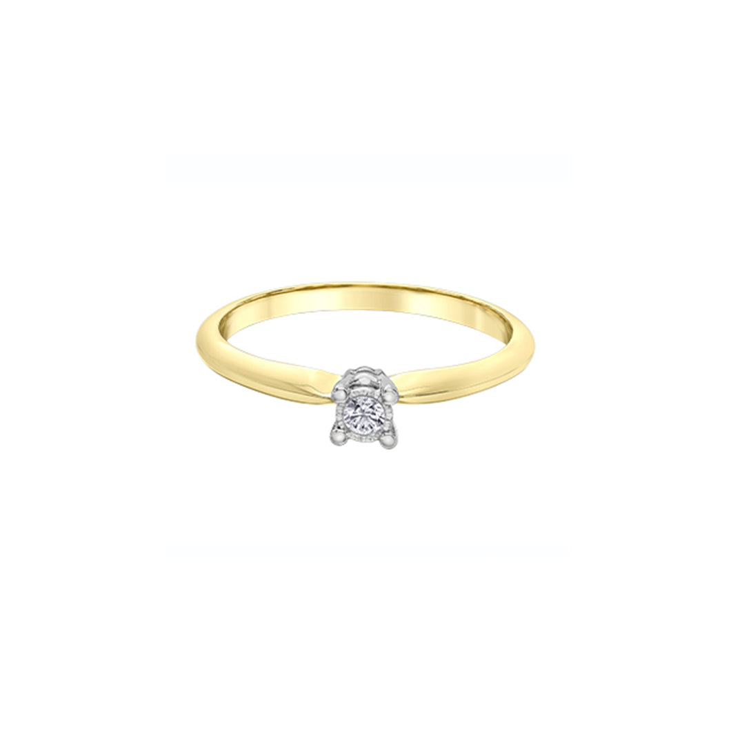 030535 10KT Yellow & White Gold .05CT TW Diamond Ring