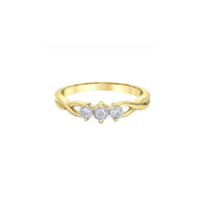 090034 OUT OF STOCK PLEASE ALLOW 3-4 WEEKS FOR DELIVERY 10K Yellow & White Gold .10CT TW 3 Diamond Ring