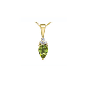 170245 OUT OF STOCK, PLEASE ALLOW 3-4 WEEKS FOR DELIVERY 10KT Yellow Gold Peridot & .03CT TW Diamond Birthstone Pendant