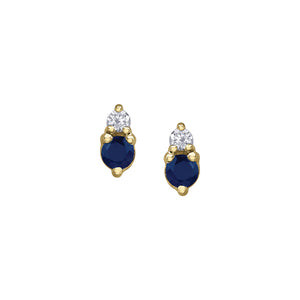 180154 10KT Yellow Gold Sapphire & Diamond Earrings (Copy)