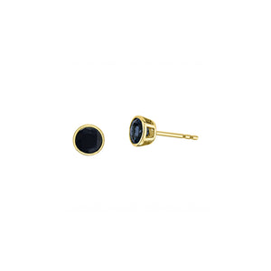 180179 10KT Yellow Gold Bezel Set Sapphire Stud Earrings