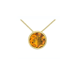 170218 10KT Yellow Gold Bezel Set Citrine Pendant