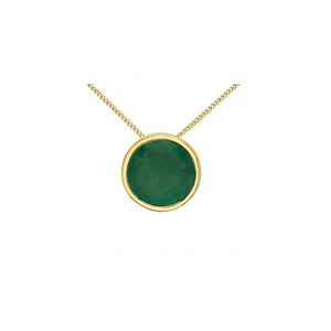 170212 10KT Yellow Gold Bezel Set Emerald Pendant