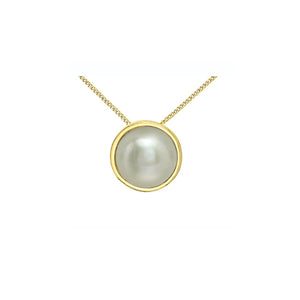 341415 10KT Yellow Gold Bezel Set Pearl Pendant