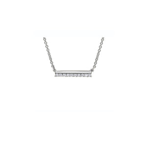 141861 10KT White Gold and .075CT TW Diamond Bar Pendant