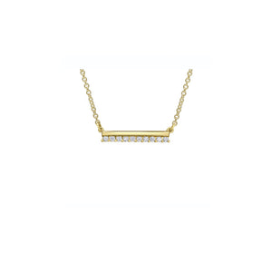 141860 10KT Yellow Gold and .075CT TW Diamond Bar Pendant