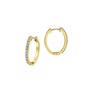 151334 10KT Yellow Gold 0.25CT TW Diamond Hoop Earrings