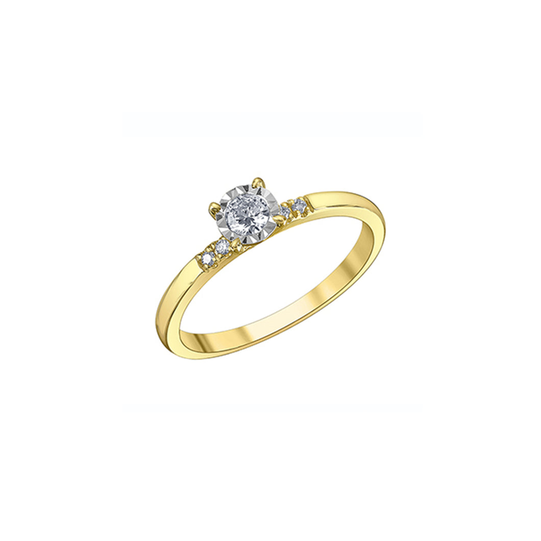 020352 10KT Yellow & White Gold .20CT TW Diamond Ring