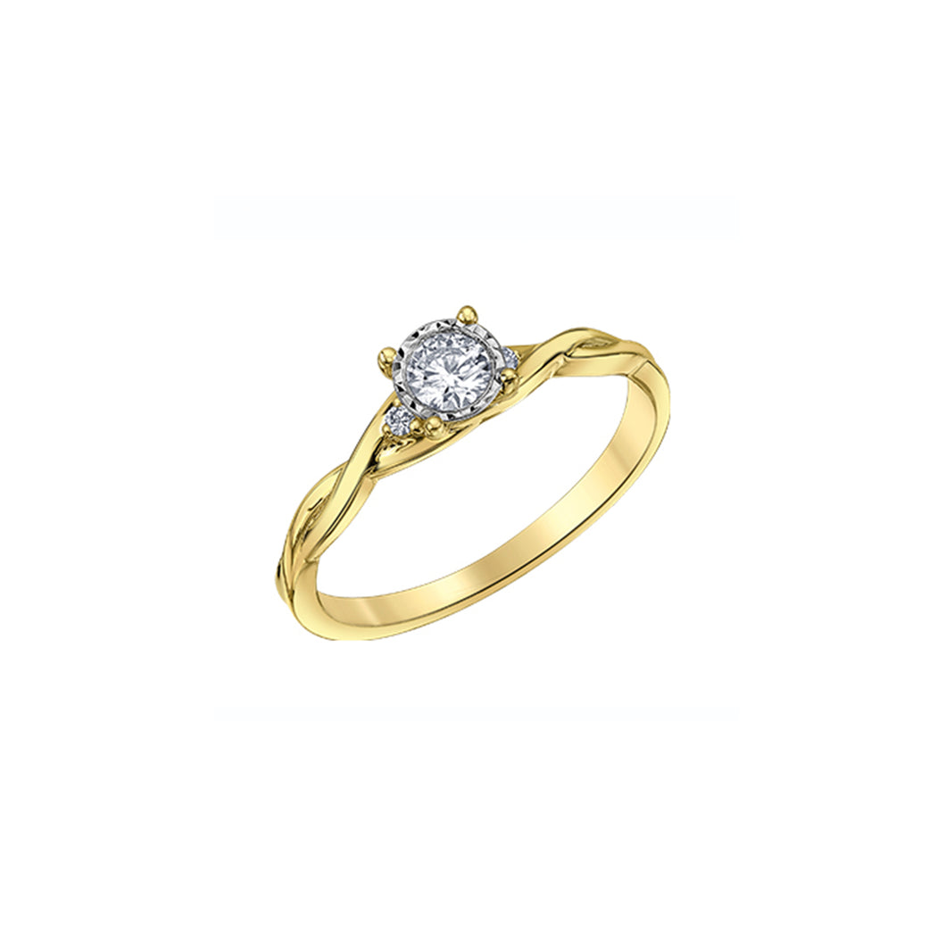 020353 10KT Yellow & White Gold .20CT TW Diamond Ring
