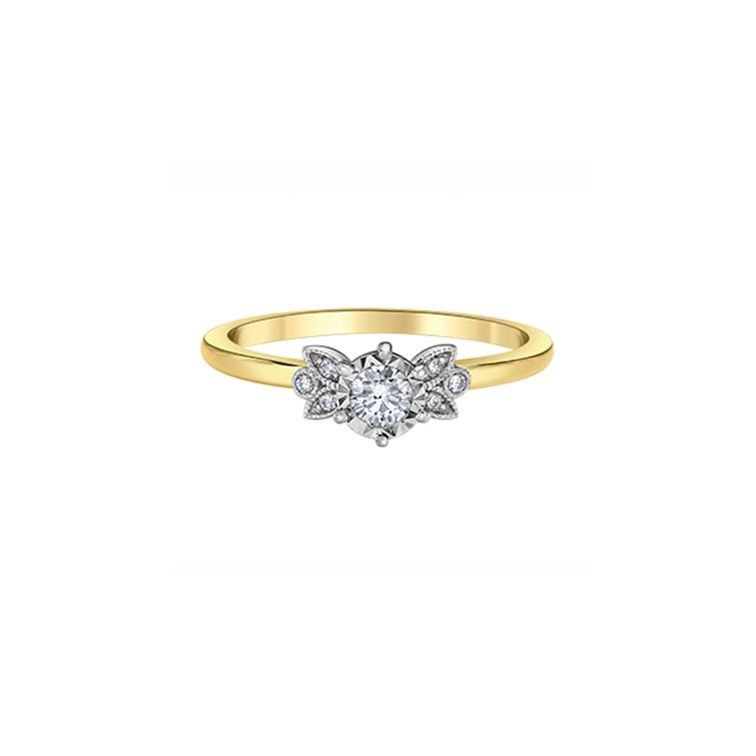 030538 OUT OF STOCK PLEASE ALLOW 3-4 WEEKS FOR DELIVERY 10KT Yellow & White Gold .20CT TW Diamond Ring