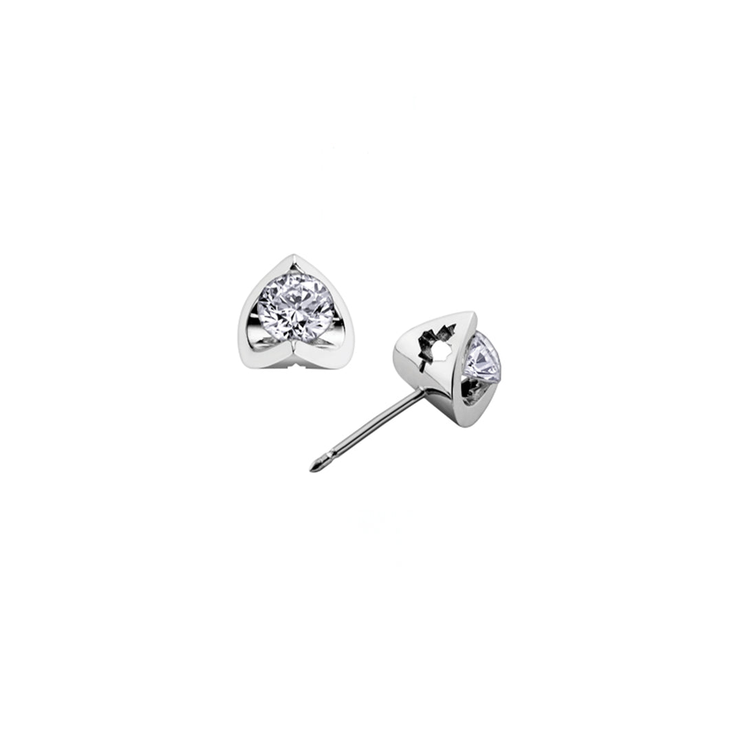 E2318W50 OUT OF STOCK, PLEASE ALLOW 3-4 WEEKS FOR DELIVERY 14KT White Gold .50CT TW Canadian Diamond Stud Earrings