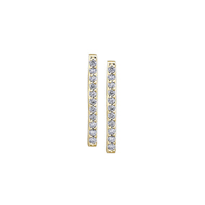 151203 OUT OF STOCK PLEASE ALLOW 3-4 WEEKS FOR DELIVERY 10KT Yellow Gold .11CT TW Diamond Bar Stud Earrings
