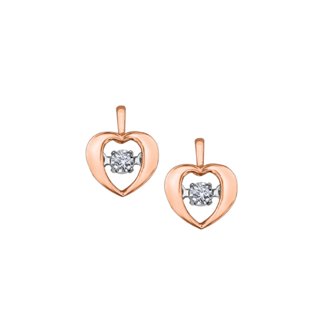 151196 OUT OF STOCK, PLEASE ALLOW 2-3 WEEKS FOR DELIVERY 10KT Rose Gold .04CT TW Dancing Diamond Stud Earrings