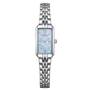 380176 CITIZEN Classic Baguette Eco-Drive Stainless Steel Watch with Mother of Pearl Dial (Copy)