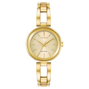 380190 CITIZEN Eco-Drive Gold Toned Stainless Steel Watch With A Bangle Style Strap