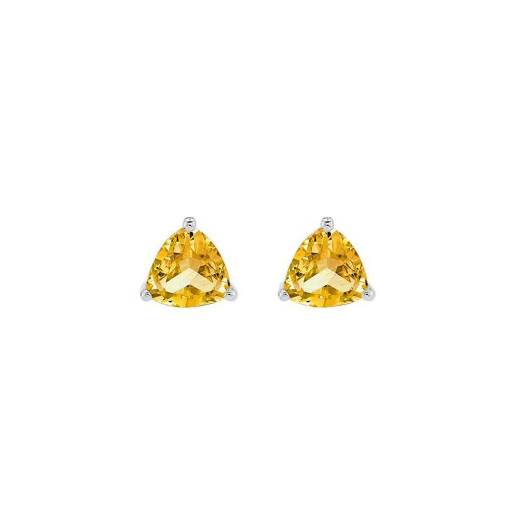 180096 10K White Gold Citrine Stud Earrings