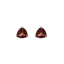 Load image into Gallery viewer, 180097 10K White Gold Garnet Stud Earrings
