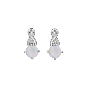 180135 10K White Gold Opal Earrings