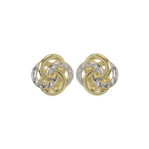 232190 10K Yellow & White Gold Celtic Circle Stud Earrings