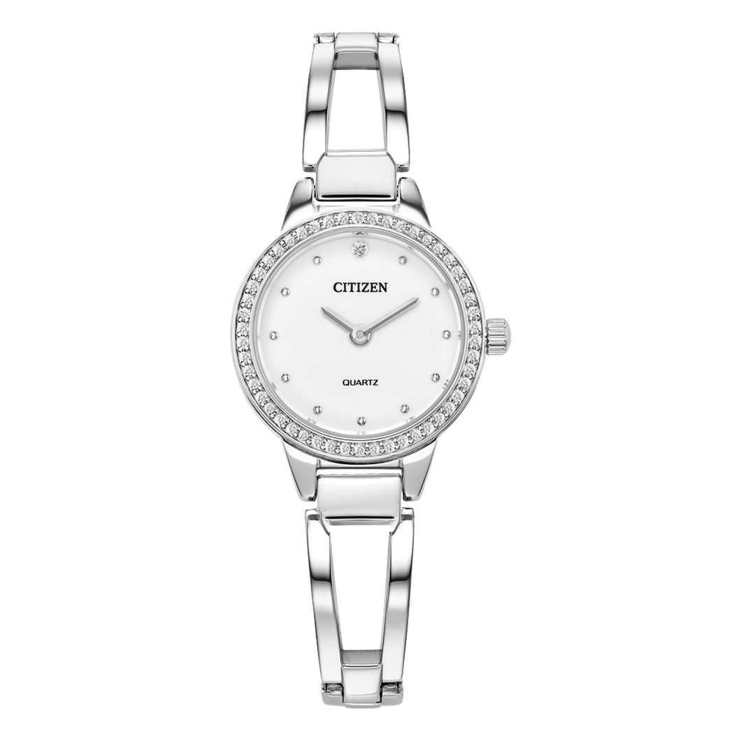 380163 CITIZEN Stainless Steel White Dial with 54 Crystals & a Bangle Style Strap