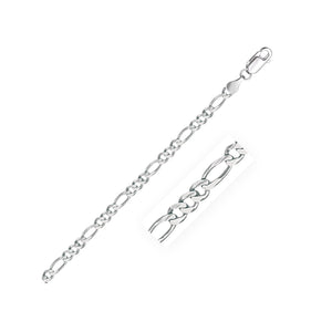 320589 7" 3.9mm wide Sterling Silver Figaro Bracelet