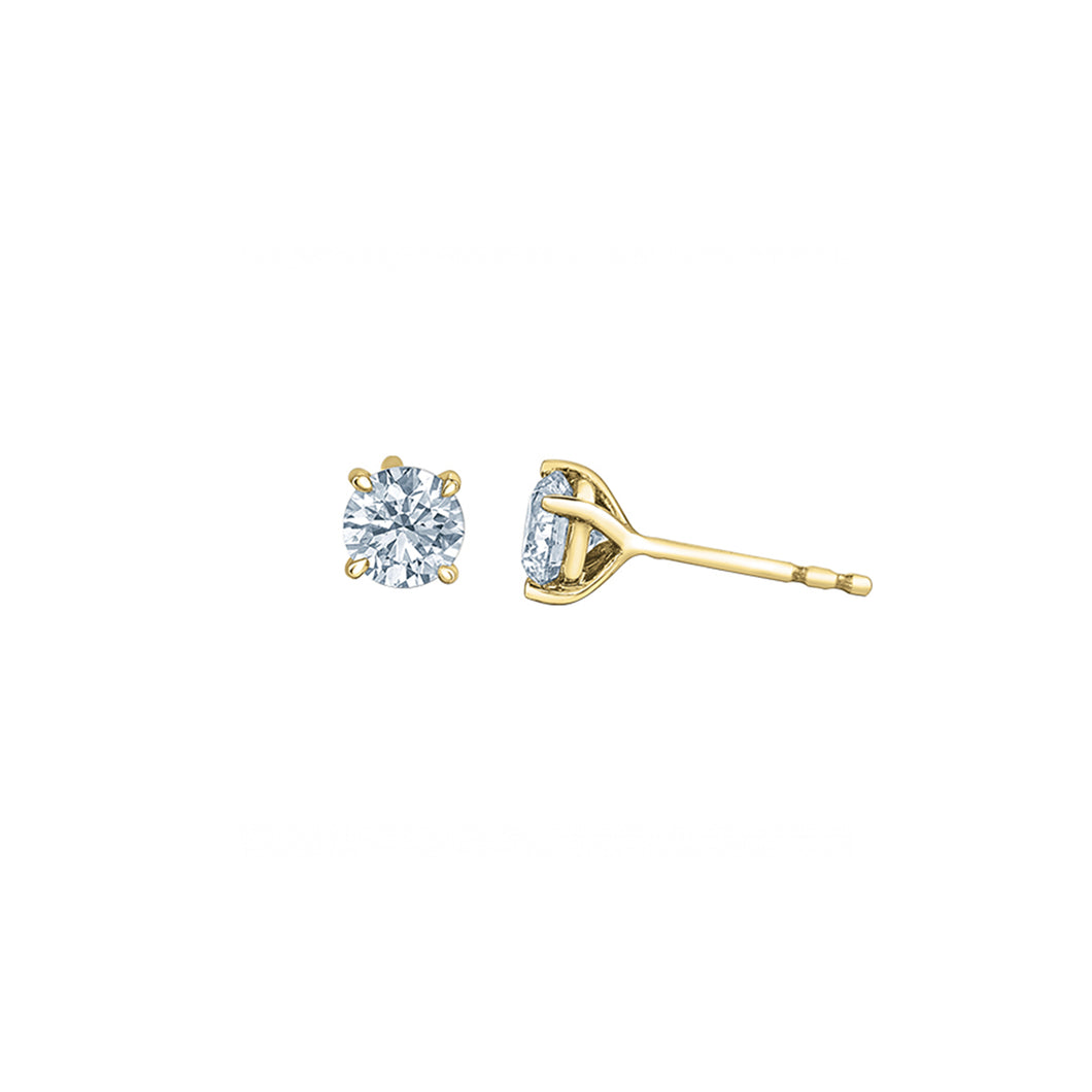 E4336/300 3.07 TW LAB GROWN DIAMOND with 14KT Yellow Gold Stud Earrings