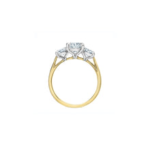 Load image into Gallery viewer, LD140 Yellow &amp; White Gold 2.54CT TW LAB CREATED OVAL 3 DIAMOND Ring
