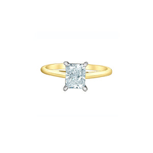 LD162YW100 14KT Yellow & White Gold 1.02CT TW LAB CREATED RADIANT CUT DIAMOND Ring