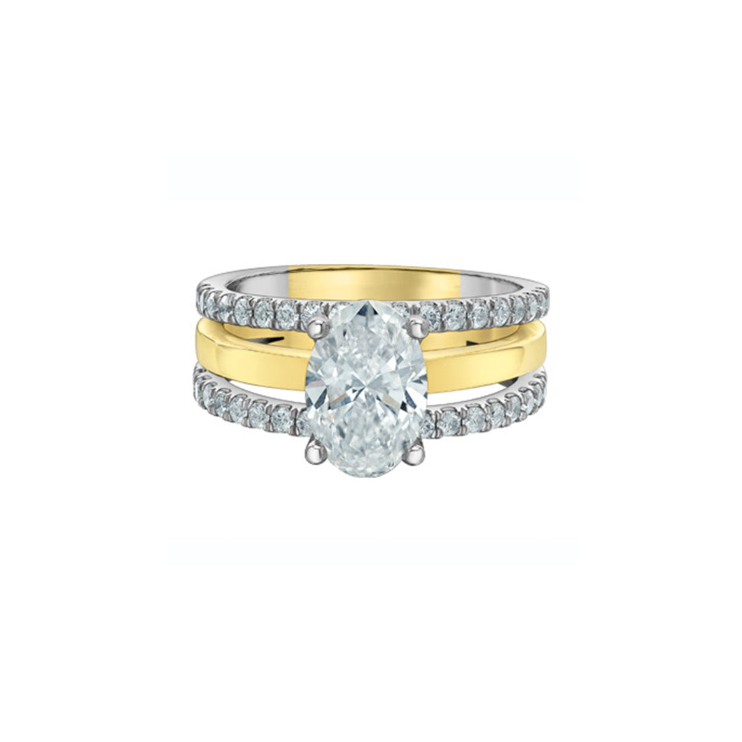 LD166YW265 14KT Yellow & White Gold 2.73CT TW LAB CREATED DIAMOND Ring