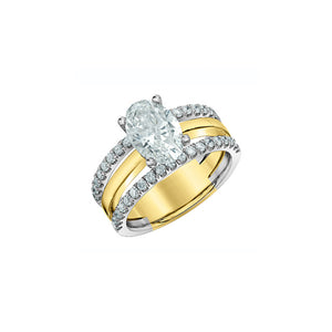 LD166YW265 14KT Yellow & White Gold 2.73CT TW LAB CREATED DIAMOND Ring