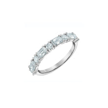 Load image into Gallery viewer, LD167 14K White Gold 1.32CT TW Round &amp; Emerald Cut LAB CREATED DIAMOND Ring
