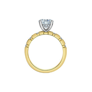 LD185 OUT OF STOCK, PLEASE ALLOW 3-4 WEEKS FOR DELIVERY 14KT Yellow Gold 1.69CT TW LAB CREATED Round Solitaire with Hidden Halo Ring