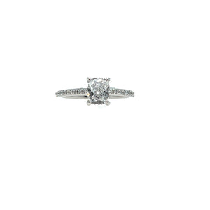 LG1856 14K White Gold LAB CREATED 1.26CT TW Cushion Cut DIAMOND Ring *50% OFF FINAL SALE*