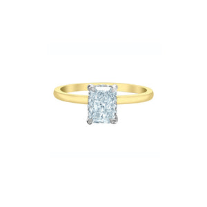 LG5980 OUT OF STOCK PLEASE ALLOW 3-4 WEEKS FOR DELIVERY 14KT Yellow & White Gold 1.59CT TW LAB CREATED RADIANT CUT DIAMOND Ring with a Hidden Halo