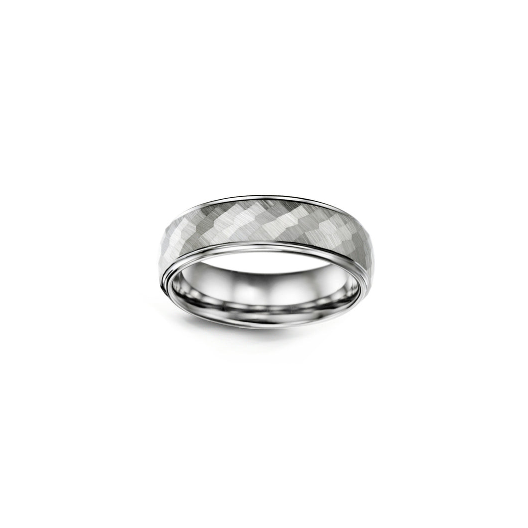 130690 Hammered Tungsten Wedding Band Size 8