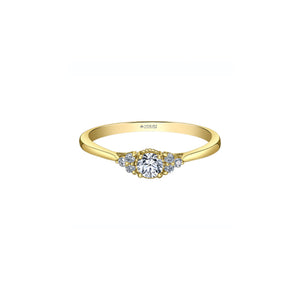 ML1008Y25 10KT Yellow Gold 0.256CT TW Canadian Diamond Ring