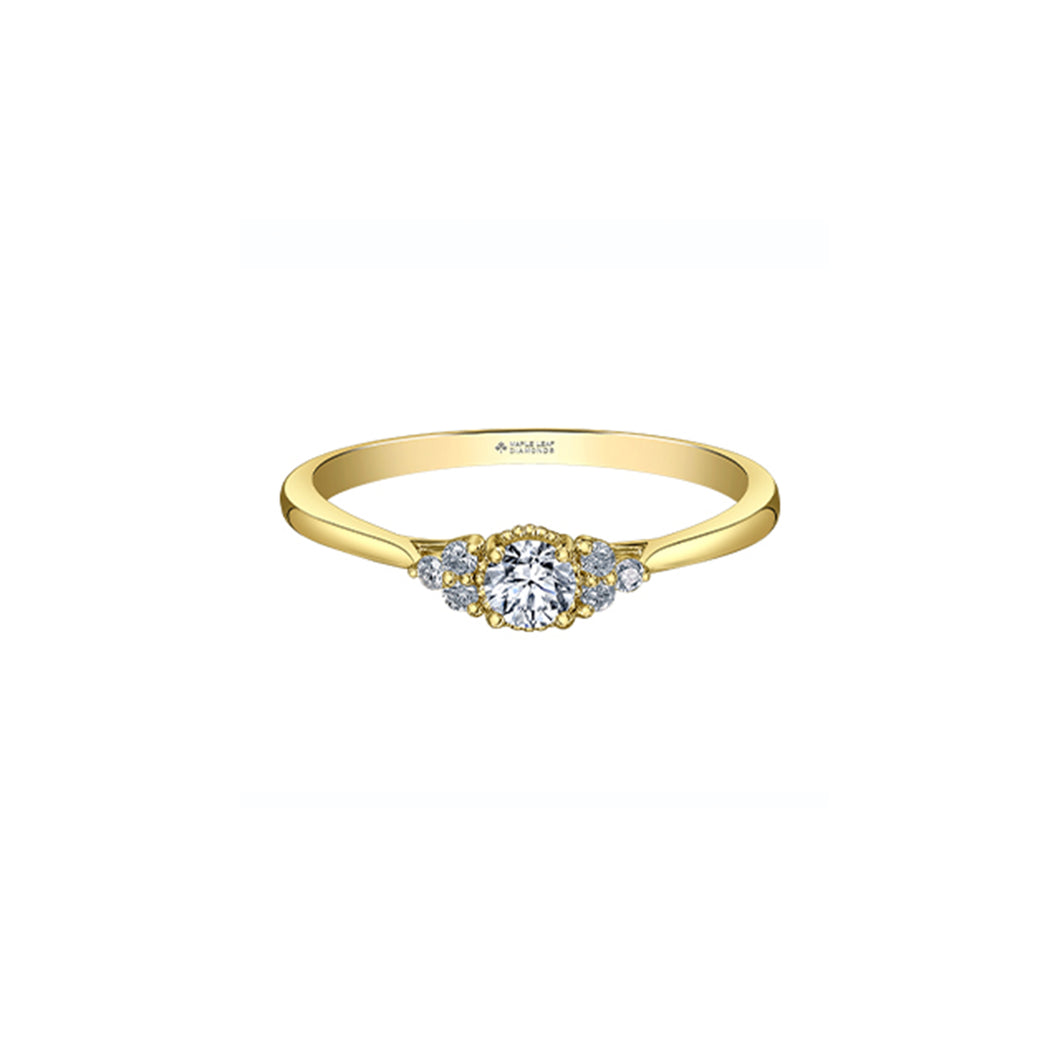 ML1008Y25 10KT Yellow Gold 0.256CT TW Canadian Diamond Ring
