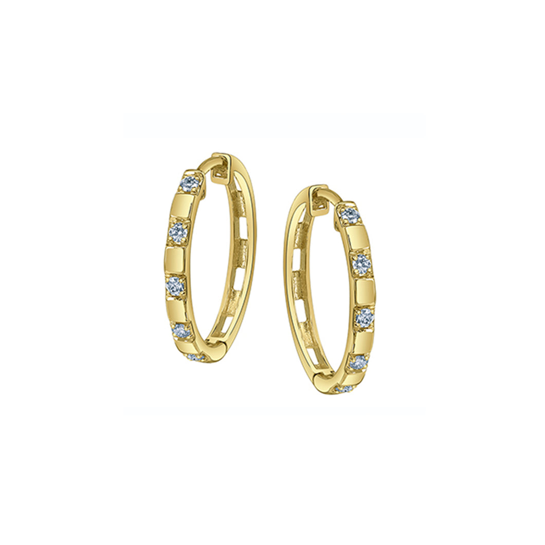 ML1010Y20 10KT Yellow Gold 0.20CT TW Canadian Diamond Hoop Earrings