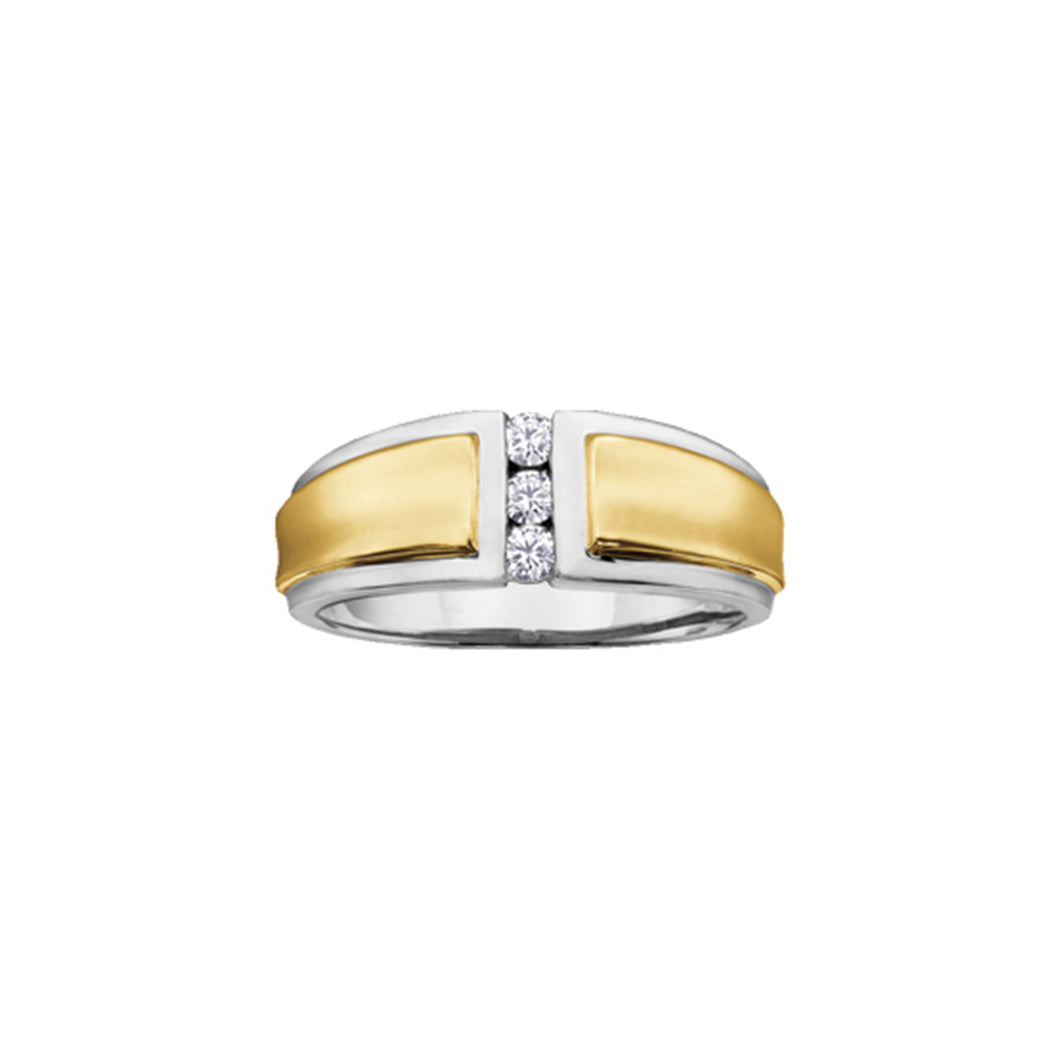 ML111 10K White & Yellow Gold & 0.18CT TW Gent's Canadian Diamond Ring