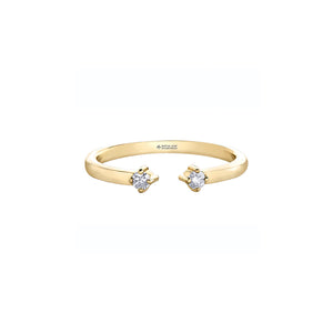 ML638 14KT Yellow Gold & 0.08CT TW 2 Canadian Diamond Ring